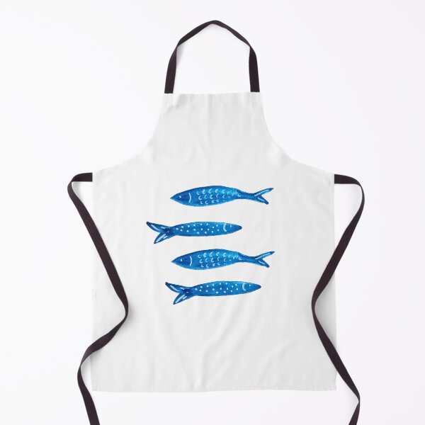 Item preview, Watercolor illustration of blue sardines designed and sold by ElizabethCoelho.