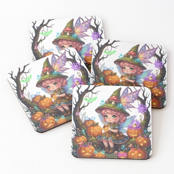 Item preview, Beautiful Gnome Fairy, Spooky Trees & Neon Jack-o'-Lanterns designed and sold by VibranPalette.