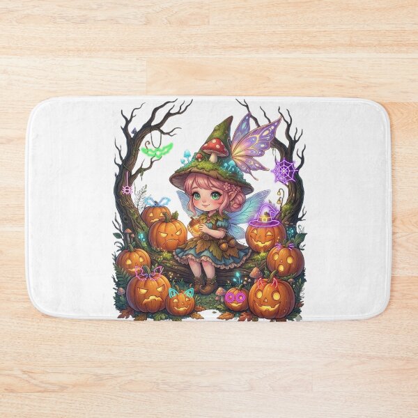 Item preview, Beautiful Gnome Fairy, Spooky Trees & Neon Jack-o'-Lanterns designed and sold by VibranPalette.
