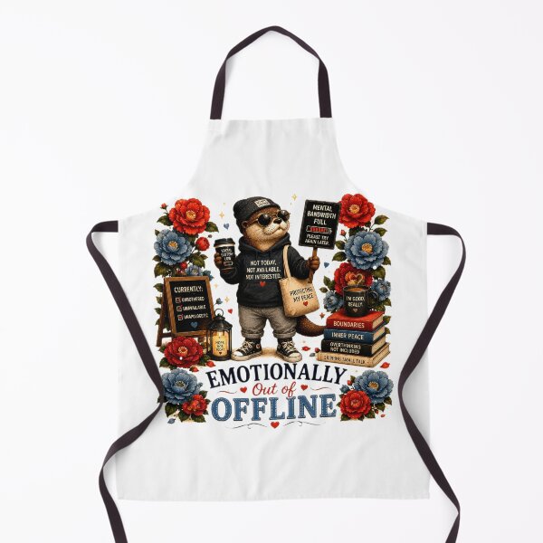Item preview, Emotionally Out of Offline – Introvert Otter Humor Illustration designed and sold by Naturalite19.