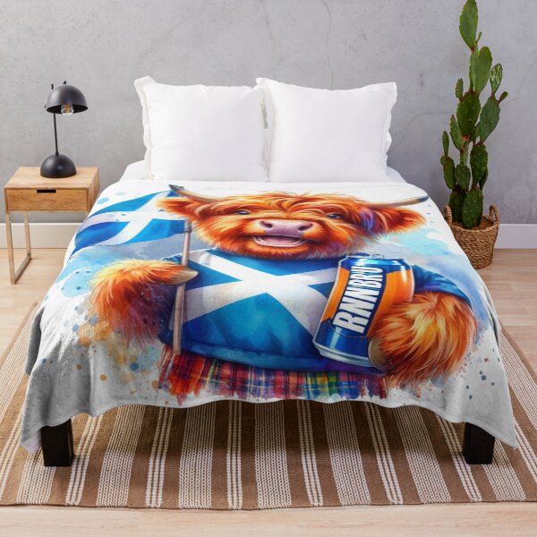 Item preview, Tartan Army Scottish Highland Cow Colorful Watercolor designed and sold by MaedK.