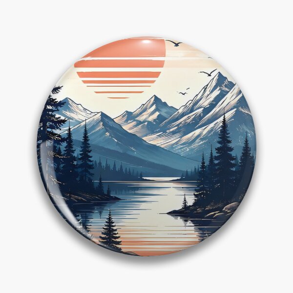 Item preview, Mountain Landscape Sunset Wilderness Art designed and sold by Amr Siam.