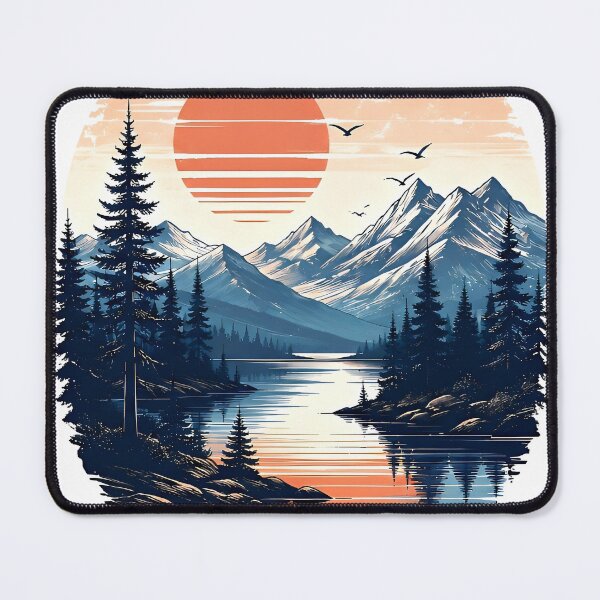 Item preview, Mountain Landscape Sunset Wilderness Art designed and sold by Amr Siam.
