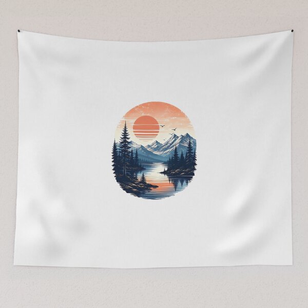 Item preview, Mountain Landscape Sunset Wilderness Art designed and sold by Amr Siam.