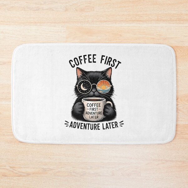 Item preview, Coffee First Adventure Later Cat Art designed and sold by Amr Siam.