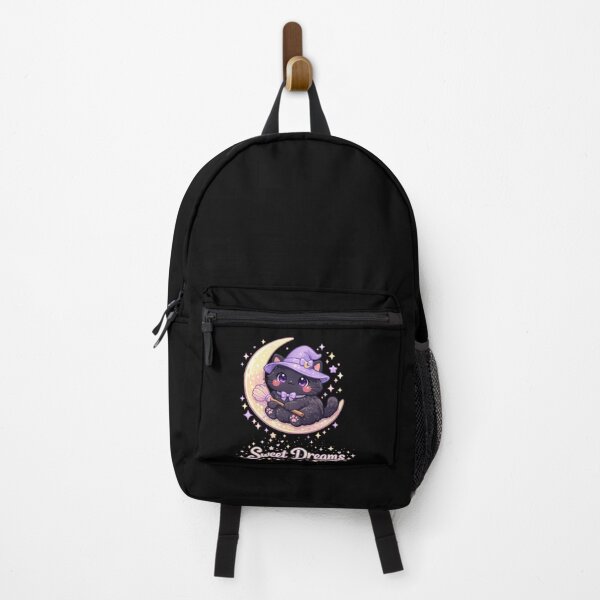 Item preview, Kawaii Black Witch Cat Sweet Dreams Crescent Moon designed and sold by Dreamy fantasy design.