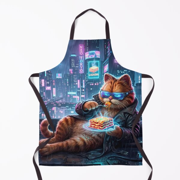 Item preview, Space Retro Neon Cyberpunk Cosmic Cat Lasagna Designs designed and sold by ART ATTACK ZONE.