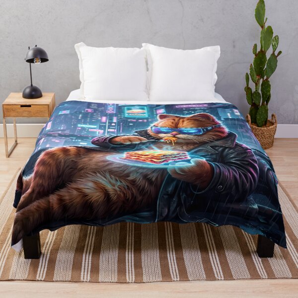 Item preview, Space Retro Neon Cyberpunk Cosmic Cat Lasagna Designs designed and sold by ART ATTACK ZONE.