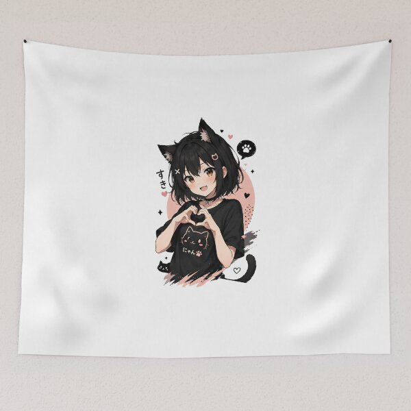 Item preview, Cat Girl Anime Kawaii Aesthetic designed and sold by Amr Siam.