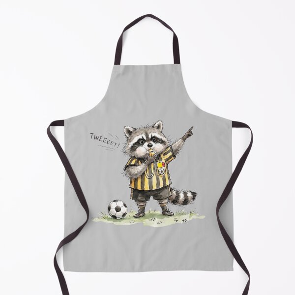 Item preview, Cute Watercolor Raccoon Soccer Referee Blowing Whistle Art designed and sold by BreezifyDesignStudio.