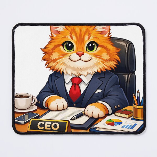 Item preview, Funny Business Ginger Cat in a Suit designed and sold by BarkAndArt.