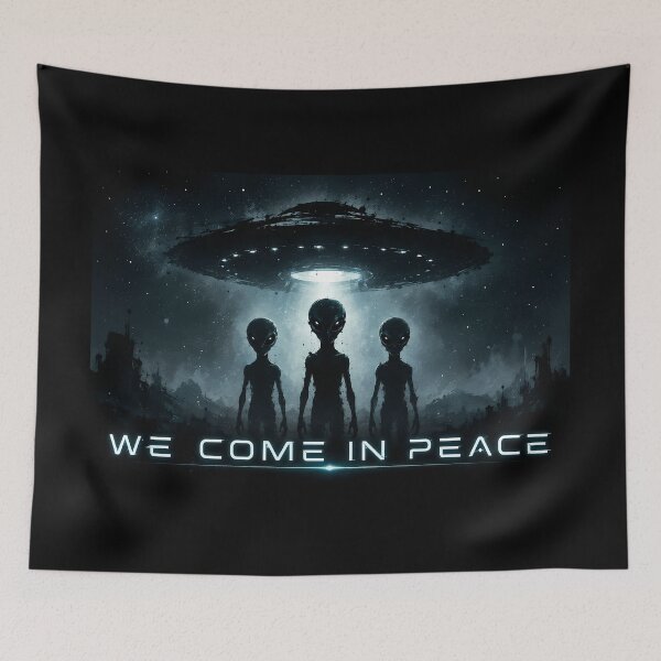Item preview, We Come In Peace designed and sold by ClubAlien.