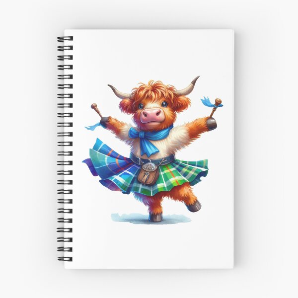 Item preview, Cute Tartan Army Scottish Highland Cow Highland Dancing Colorful Fun Watercolor designed and sold by MaedK.