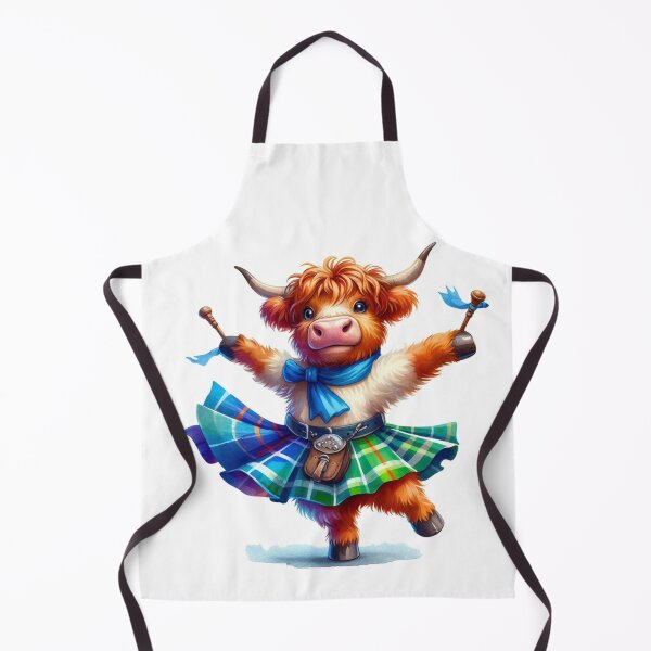 Item preview, Cute Tartan Army Scottish Highland Cow Highland Dancing Colorful Fun Watercolor designed and sold by MaedK.