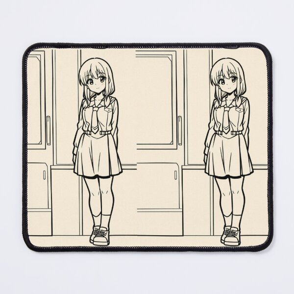 Item preview, Portrait - Anime student smiling in uniform designed and sold by AnimeShin.