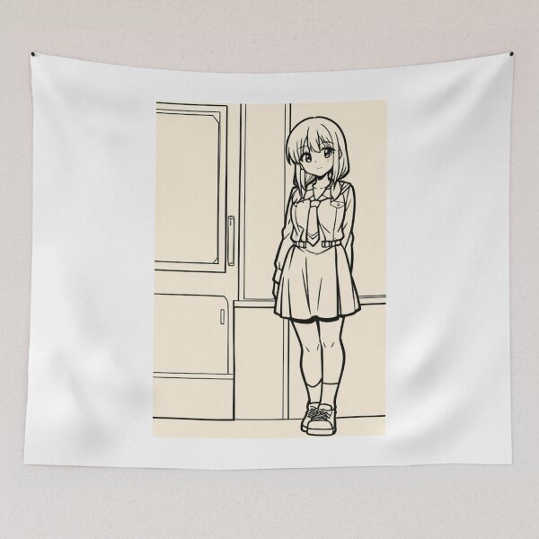 Item preview, Portrait - Anime student smiling in uniform designed and sold by AnimeShin.