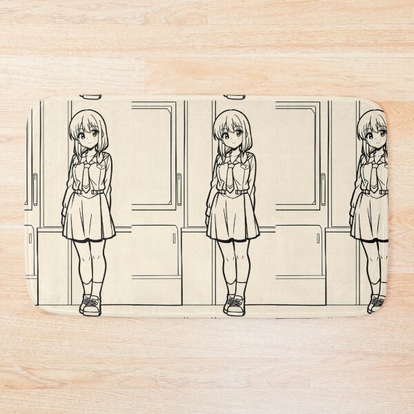 Item preview, Portrait - Anime student smiling in uniform designed and sold by AnimeShin.