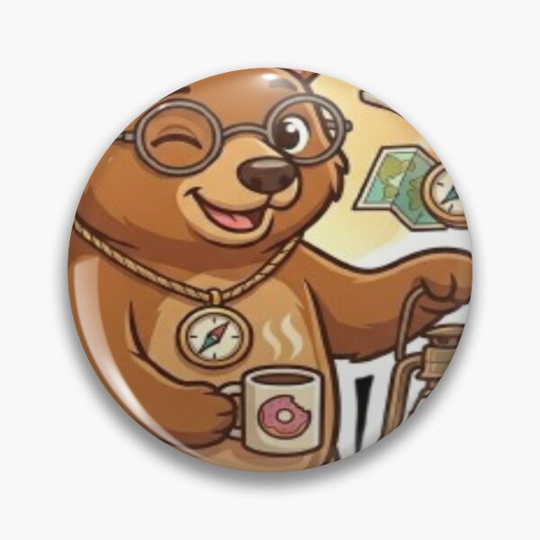 Item preview, Adventurous Bear with Lantern and Map Illustration designed and sold by DailySparks.