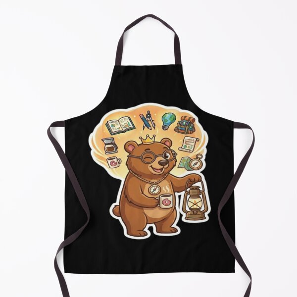 Item preview, Adventurous Bear with Lantern and Map Illustration designed and sold by DailySparks.