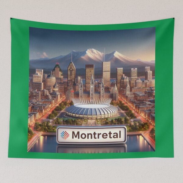 Item preview, Montreal Icons Stunning 3D Skyline Label   designed and sold by PaintMeWorld.