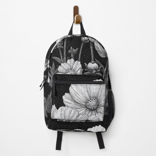 Item preview, Starlit Cosmos Garden – Monochrome Floral Print designed and sold by Soul Garden Studio.