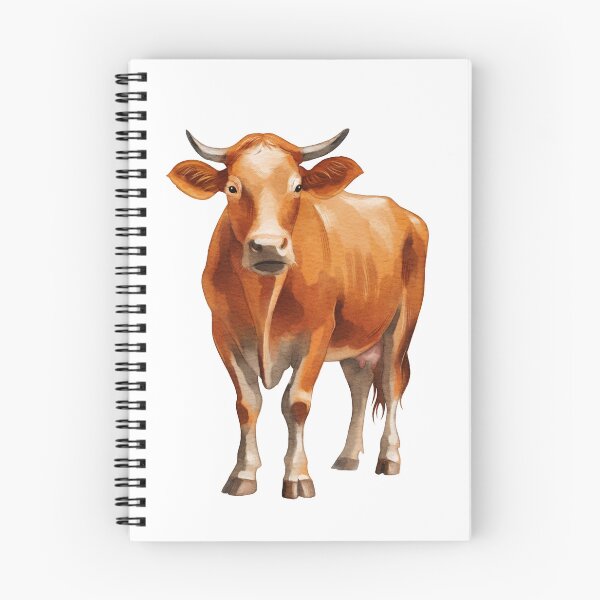 Item preview, Brown cow stands in a field under a clear sky during daytime while grazing on grass near the farm designed and sold by Ms. Iryna.