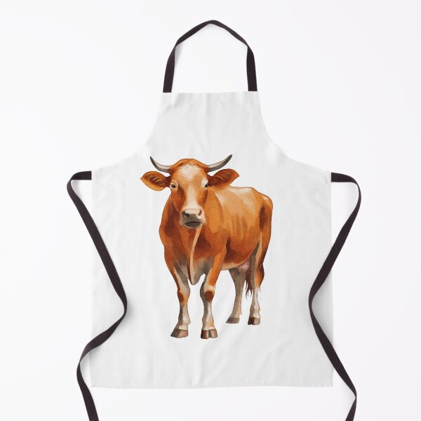 Item preview, Brown cow stands in a field under a clear sky during daytime while grazing on grass near the farm designed and sold by Ms. Iryna.