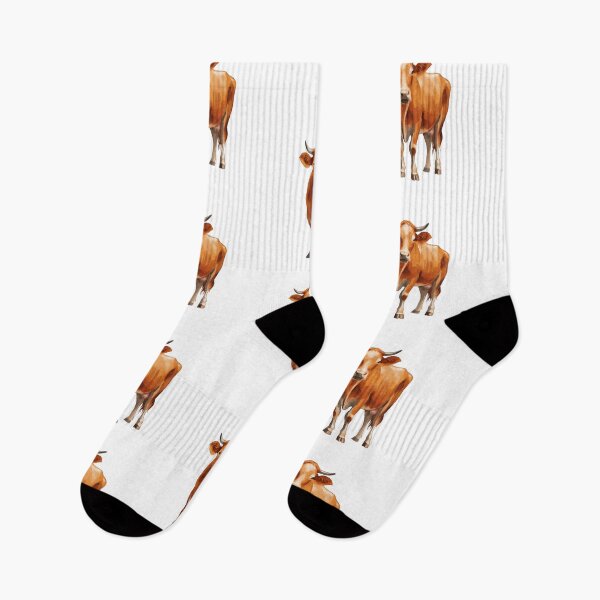 Item preview, Brown cow stands in a field under a clear sky during daytime while grazing on grass near the farm designed and sold by Ms. Iryna.