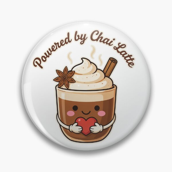 Item preview, Powered by Chai Latte – Cute Kawaii Chai Tea Lover Coffee Drink Design designed and sold by ArcticFoxStudio.