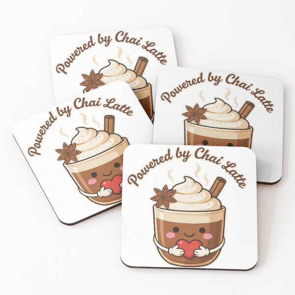 Item preview, Powered by Chai Latte – Cute Kawaii Chai Tea Lover Coffee Drink Design designed and sold by ArcticFoxStudio.