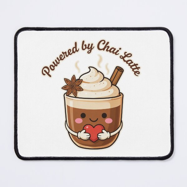 Item preview, Powered by Chai Latte – Cute Kawaii Chai Tea Lover Coffee Drink Design designed and sold by ArcticFoxStudio.