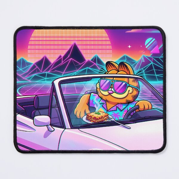 Item preview, Car Retro Neon Cyberpunk Cosmic Cat Lasagna Designs designed and sold by ART ATTACK ZONE.