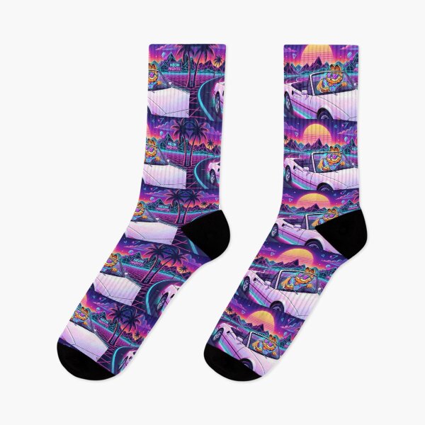 Item preview, Car Retro Neon Cyberpunk Cosmic Cat Lasagna Designs designed and sold by ART ATTACK ZONE.