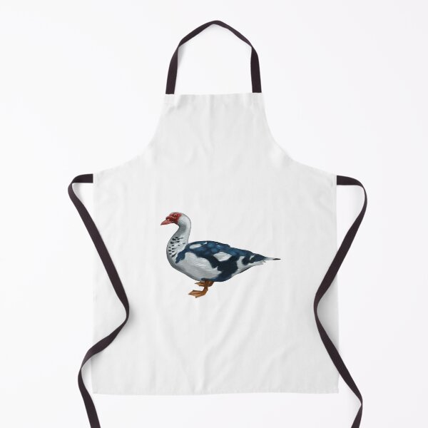 Item preview, Muscovy duck standing on a plain background with distinct colors and patterns designed and sold by Ms. Iryna.