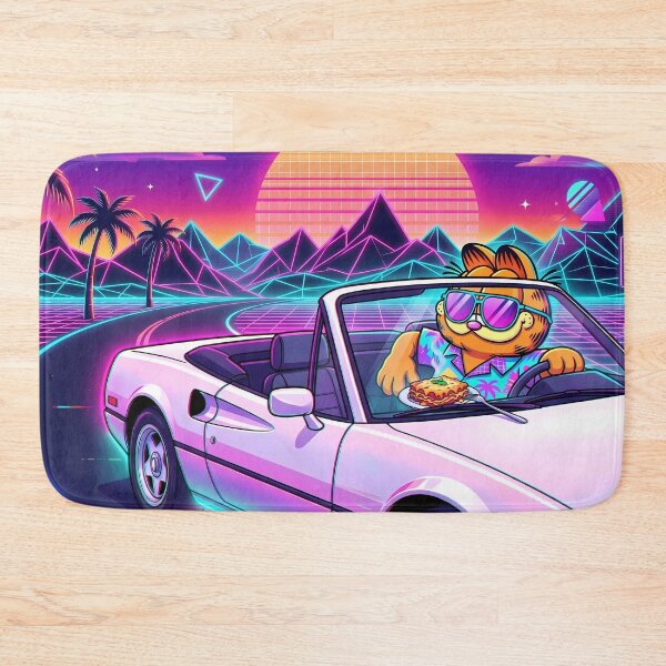 Item preview, Car Retro Neon Cyberpunk Cosmic Cat Lasagna Designs designed and sold by ART ATTACK ZONE.