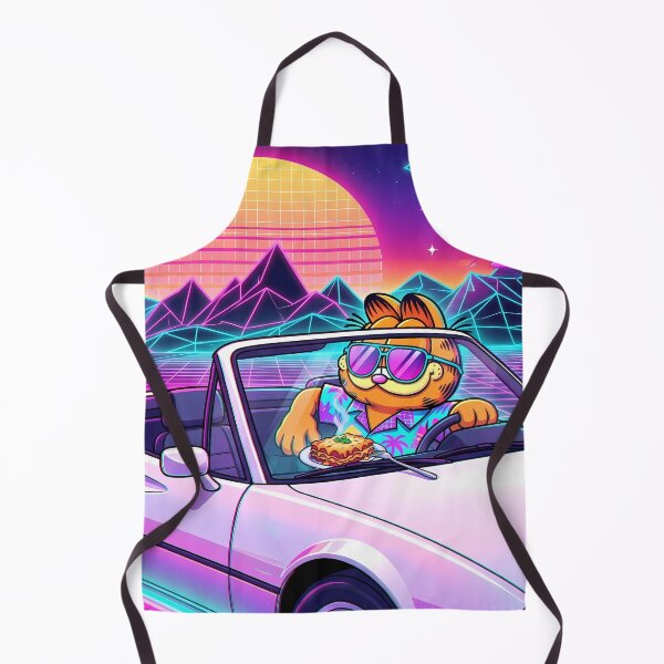 Item preview, Car Retro Neon Cyberpunk Cosmic Cat Lasagna Designs designed and sold by ART ATTACK ZONE.