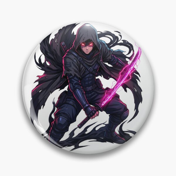 Item preview, Shadow Assassin Neon Katana – Dark Cyberpunk Anime Warrior 8K PNG Streetwear Art designed and sold by krishna-artdesigns.