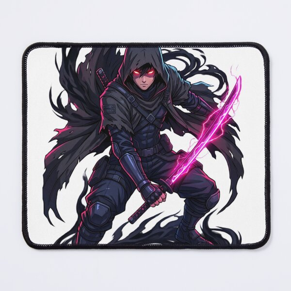 Item preview, Shadow Assassin Neon Katana – Dark Cyberpunk Anime Warrior 8K PNG Streetwear Art designed and sold by krishna-artdesigns.