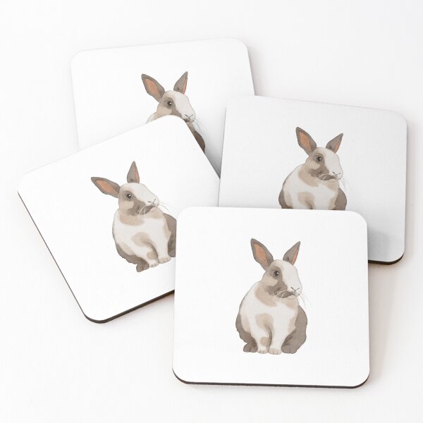 Item preview, Cute rabbit sitting calmly in a simple indoor space during daytime designed and sold by Ms. Iryna.