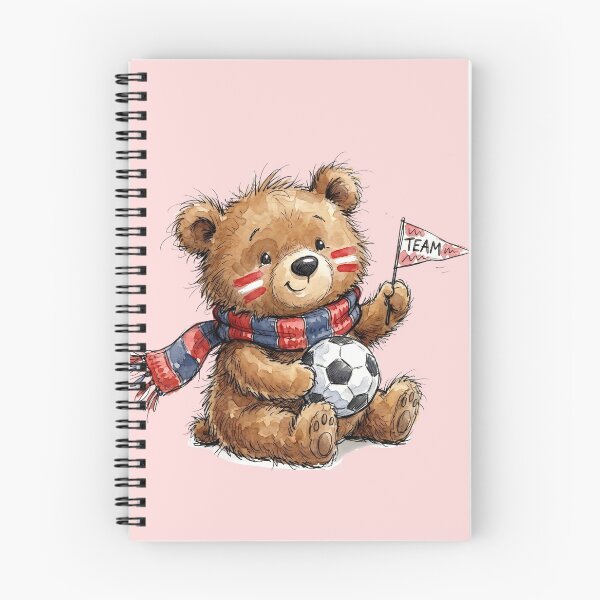 Item preview, Cute Watercolor Teddy Bear Soccer Fan with Team Flag Art designed and sold by BreezifyDesignStudio.