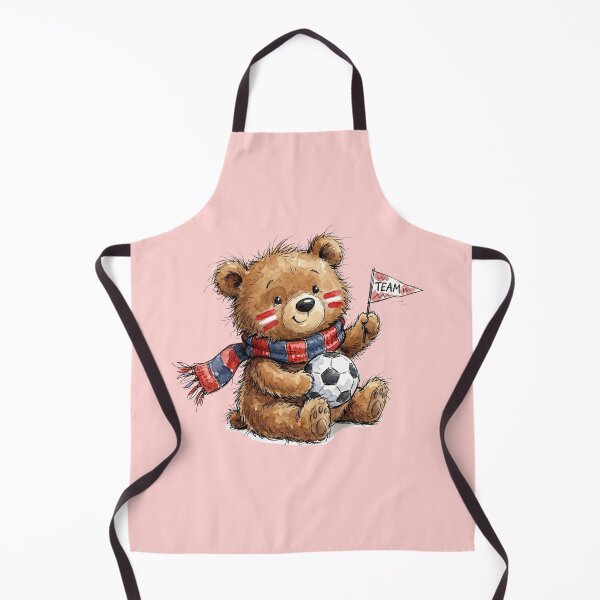 Item preview, Cute Watercolor Teddy Bear Soccer Fan with Team Flag Art designed and sold by BreezifyDesignStudio.