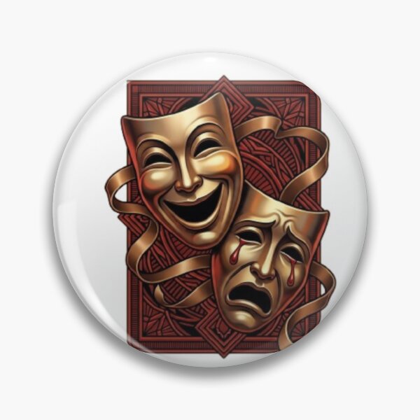 Item preview, Happy & Sad Face Mask Duo – Mood Expression Sticker designed and sold by Larrysamdesign.