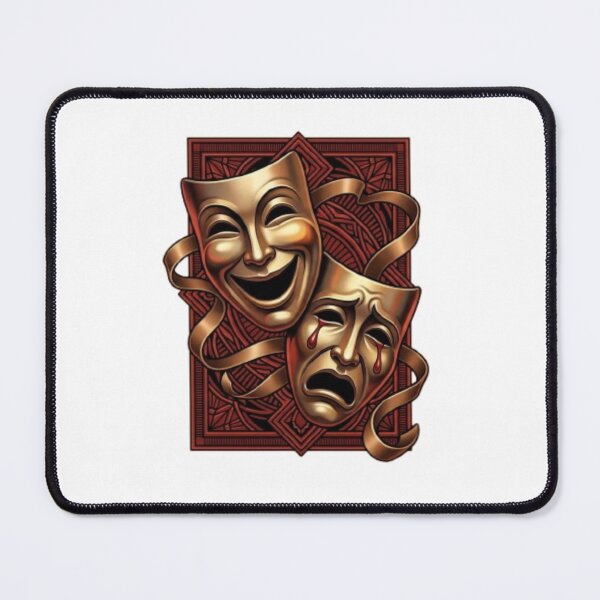 Item preview, Happy & Sad Face Mask Duo – Mood Expression Sticker designed and sold by Larrysamdesign.