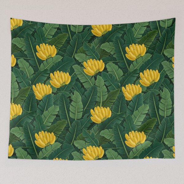Item preview, Tropical Paradise: Seamless Banana Leaf & Fruit Pattern designed and sold by krazzyremo.
