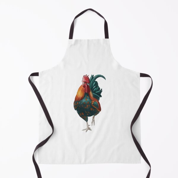 Item preview, Colorful rooster standing on one leg in a simple setting showing natural feathers and vibrant colors at a farm designed and sold by Ms. Iryna.