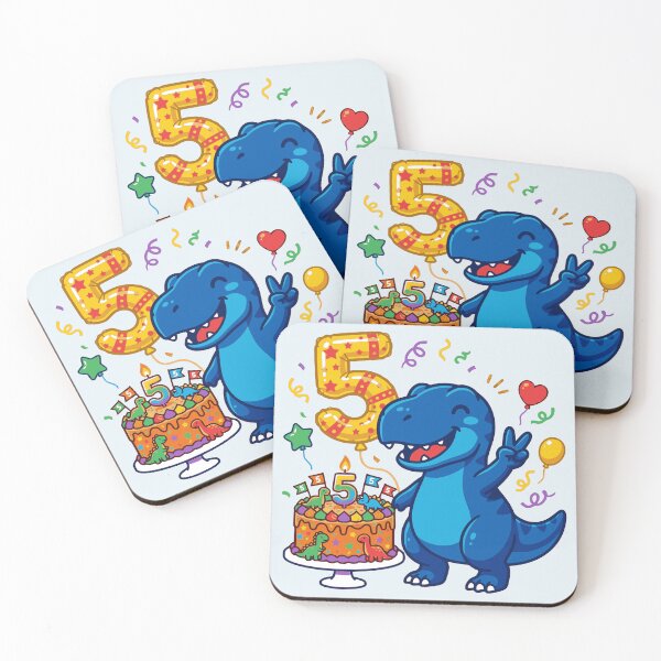 Item preview, Five Saurus blue T-rex 5th birthday dino lover designed and sold by Tronstell.