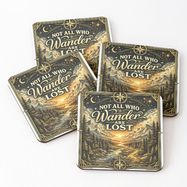 Item preview, Not All Who Wander Are Lost | Vintage Adventure Mountain Typography designed and sold by CreativeNest Prints.