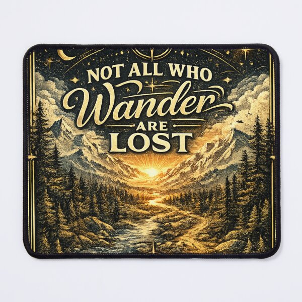 Item preview, Not All Who Wander Are Lost | Vintage Adventure Mountain Typography designed and sold by CreativeNest Prints.