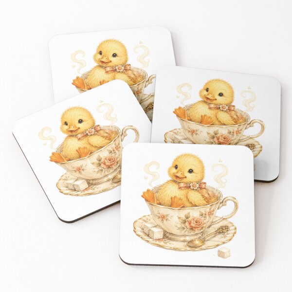 Item preview, Cute Duckling In A Floral Teacup Tea Party Aesthetic designed and sold by AQUILAKREO.
