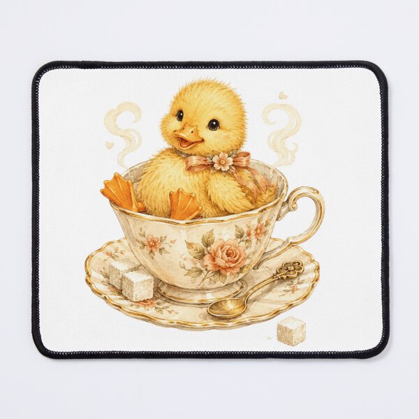 Item preview, Cute Duckling In A Floral Teacup Tea Party Aesthetic designed and sold by AQUILAKREO.